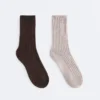 2 pares de calcetines clásicos acanalados
