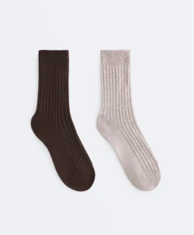 2 pares de calcetines clásicos acanalados