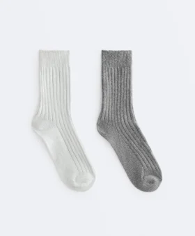 2 pares de calcetines clásicos acanalados