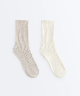 2 pares de calcetines clásicos acanalados