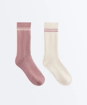 2 pares de calcetines clásicos de mezcla de algodón para yoga y pilates