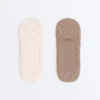 2 pares de calcetines invisibles de microfibra acanalada de corte medio