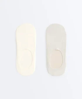 2 pares de calcetines invisibles de microfibra acanalados de corte alto 2 pares de calcetines invisibles de microfibra acanalados de corte alto