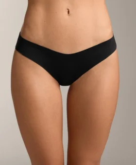 3 braguitas clásicas de bikini de mezcla de poliamida con corte en V invisible