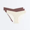 3 braguitas de bikini clásicas con corte en V, cortadas con láser, de mezcla de poliamida invisible