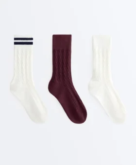 3 pares de calcetines clásicos de mezcla de algodón