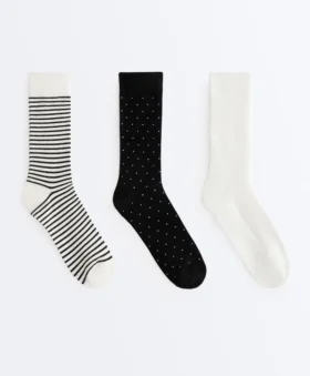 3 pares de calcetines clásicos de mezcla de algodón