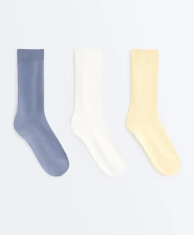 3 pares de calcetines clásicos de piqué de mezcla de algodón