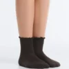 3 pares de calcetines cortos de mezcla de algodón con borde rizado 3 pares de calcetines cortos de mezcla de algodón con borde rizado
