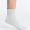 3 pares de calcetines cortos de mezcla de algodón con borde rizado 3 pares de calcetines cortos de mezcla de algodón con borde rizado