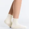 3 pares de calcetines cortos de mezcla de algodón con borde rizado 3 pares de calcetines cortos de mezcla de algodón con borde rizado