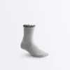 3 pares de calcetines cortos de mezcla de algodón con borde rizado 3 pares de calcetines cortos de mezcla de algodón con borde rizado