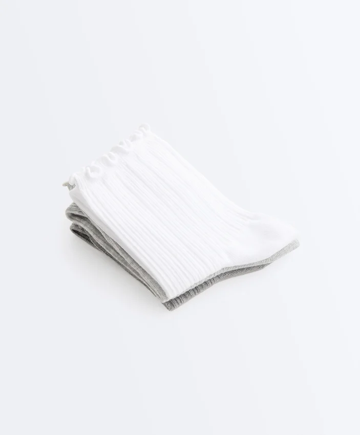 3 pares de calcetines cortos de mezcla de algodón con borde rizado 3 pares de calcetines cortos de mezcla de algodón con borde rizado