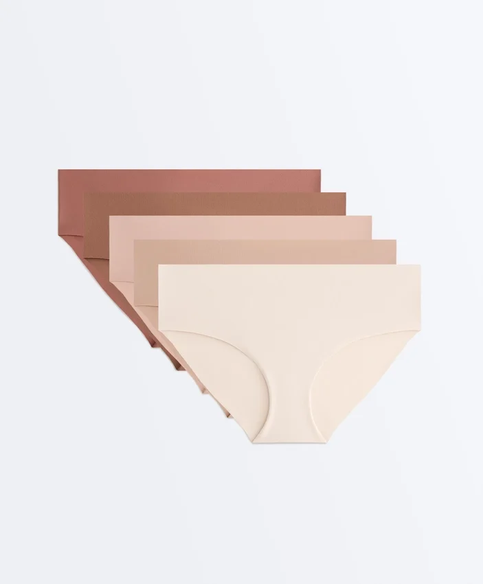 5 braguitas hipster invisibles de mezcla de poliamida Pantone™ 5 braguitas hipster invisibles de mezcla de poliamida Pantone™