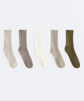 5 pares de calcetines clásicos de mezcla de algodón