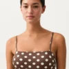 Bañador bandeau de piqué con lunares Bañador bandeau de piqué con lunares