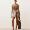 Bañador bandeau de piqué con lunares Bañador bandeau de piqué con lunares
