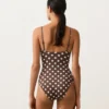 Bañador bandeau de piqué con lunares Bañador bandeau de piqué con lunares