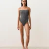 Bañador bandeau de smock a cuadros Bañador bandeau de smock a cuadros
