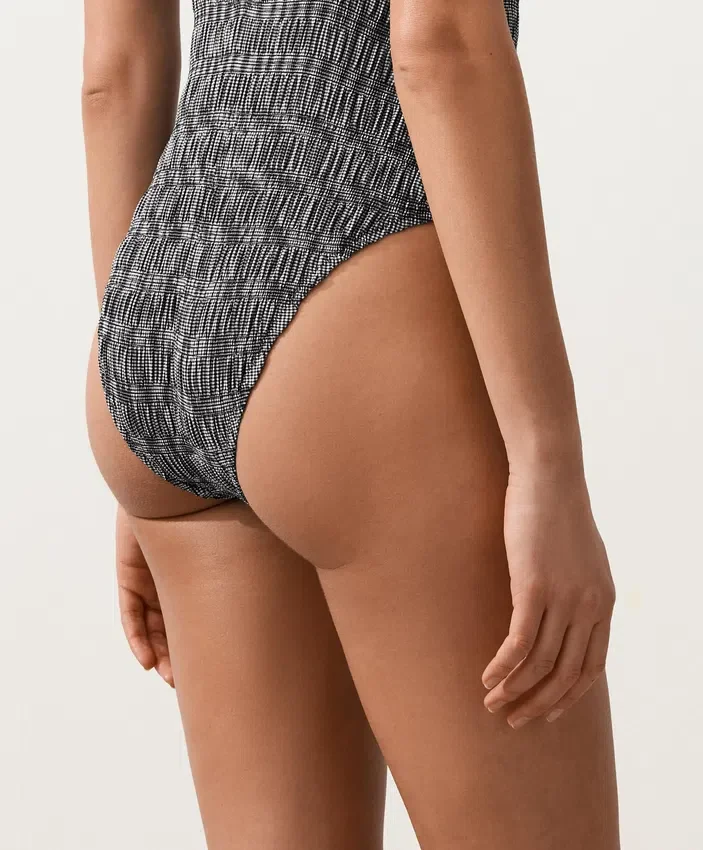 Bañador bandeau de smock a cuadros Bañador bandeau de smock a cuadros