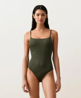 Bañador con estampado de leopardo texturizado