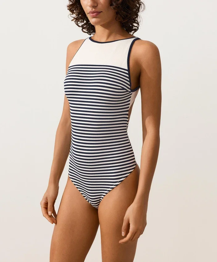 Bañador halter a rayas Bañador halter a rayas