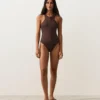 Bañador halter de canalé Bañador halter de canalé