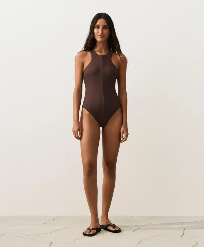 Bañador halter de canalé Bañador halter de canalé