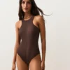 Bañador halter de canalé Bañador halter de canalé