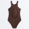 Bañador halter de canalé Bañador halter de canalé