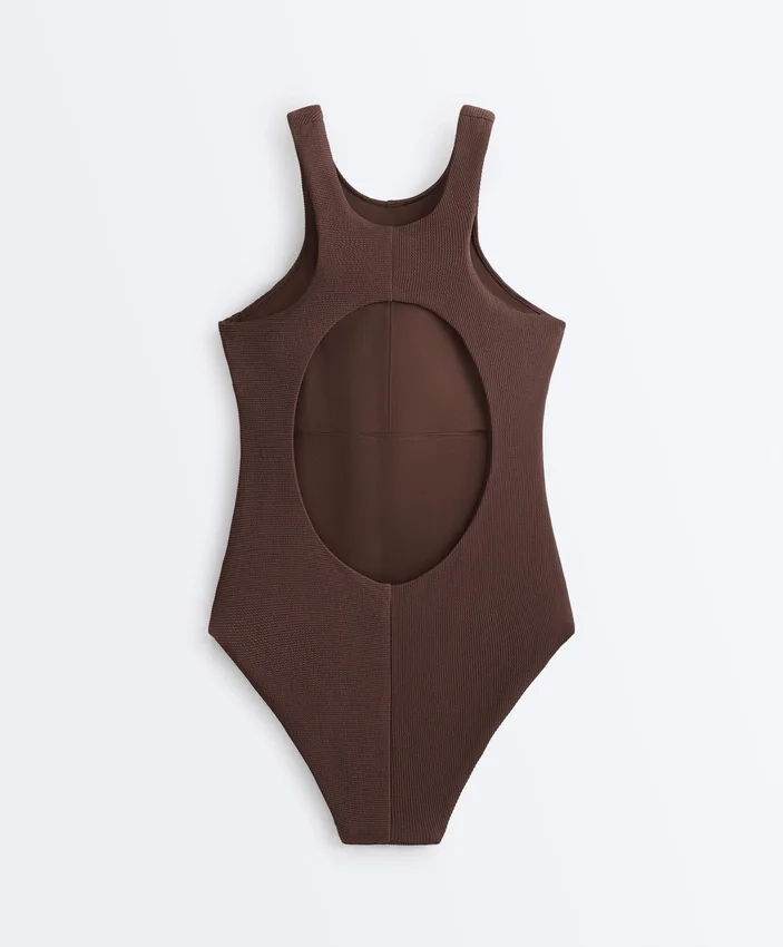 Bañador halter de canalé Bañador halter de canalé