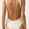 Bañador halter de ganchillo con textura de burbujas Bañador halter de ganchillo con textura de burbujas