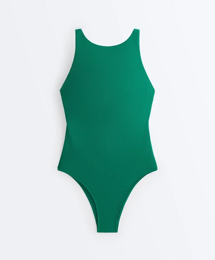 Bañador halter de piqué Bañador halter de piqué