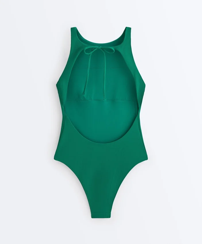 Bañador halter de piqué Bañador halter de piqué