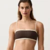 Bikini bandeau con ribete en contraste Bikini bandeau con ribete en contraste