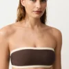 Bikini bandeau con ribete en contraste Bikini bandeau con ribete en contraste