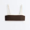 Bikini bandeau con ribete en contraste Bikini bandeau con ribete en contraste