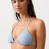 Bikini triangular con rayas texturizadas Bikini triangular con rayas texturizadas