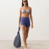 Bikini triangular con rayas texturizadas Bikini triangular con rayas texturizadas