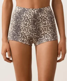 Bikinis de talle alto con estampado de serpiente en pantalones cortos