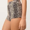 Bikinis de talle alto con estampado de serpiente en pantalones cortos Bikinis de talle alto con estampado de serpiente en pantalones cortos