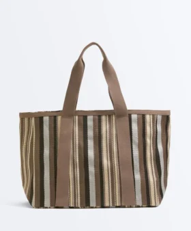 Bolso shopper a rayas