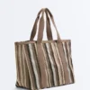Bolso shopper a rayas