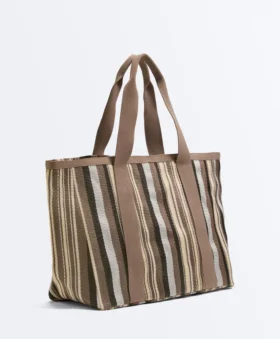 Bolso shopper a rayas