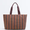 Bolso tote de lona a rayas