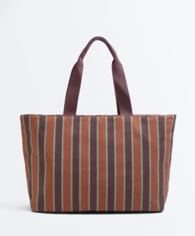 Bolso tote de lona a rayas