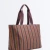 Bolso tote de lona a rayas