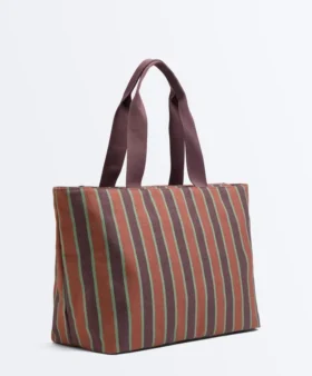Bolso tote de lona a rayas