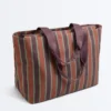 Bolso tote de lona a rayas