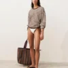 Bolso tote de lona a rayas